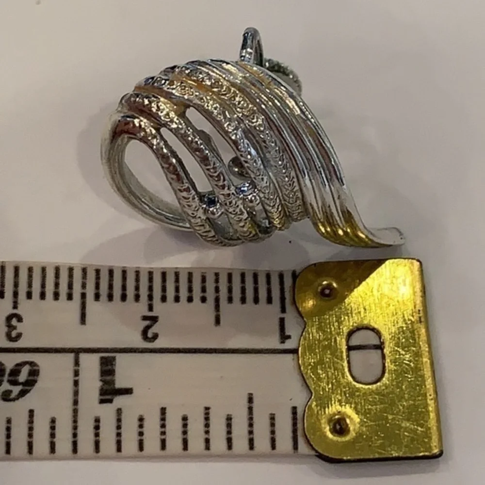 Coro clip on screw back silver tone classic swish